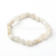 Natural White Moonstone Beaded Stretch Bracelets for Kids, Tumbled Stone, Nuggets, Inner Diameter: 1-3/4~1-7/8 inch(4.3~4.7cm)(X-BJEW-JB06250-02)