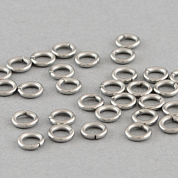 Tarnish Resistant 304 Stainless Steel Open Jump Rings, Stainless Steel Color, 18 Gauge, 7x1mm, Inner Diameter: 5mm(STAS-Q186-02-7x1mm)