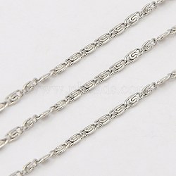 304 Stainless Steel Lumachina Chains, Snail Chains, Decorative Chains, Soldered, Stainless Steel Color, 1.8x0.8mm(CHS-K002-21C)