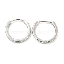 Brass Hoop Earrings, Round, Platinum, 16x2mm(EJEW-L211-08C-P)