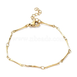 Ion Plating(IP) 304 Stainless Steel Bar Link Chain Bracelets, Golden, 7-1/8 inch(18cm)(BJEW-K226-07G)