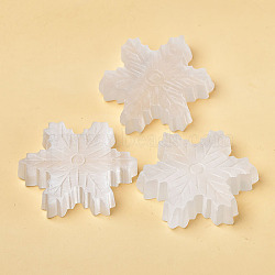 Gesso Christmas Snowflake Carved Figurines, for Home Desktop Decoration, Clear, 44x51x10mm(DJEW-PW0021-15)