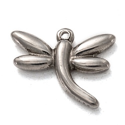 304 Stainless Steel Pendants, Dragonfly, Stainless Steel Color, 14x18.5x3.5mm, Hole: 1.2mm(STAS-I170-30P)