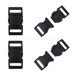 4Pcs Matte Alloy Side Release Buckles, Survival Bracelet Clasps, Black, 39x20x10mm, Hole: 15x3.5mm(FIND-FH0008-69)