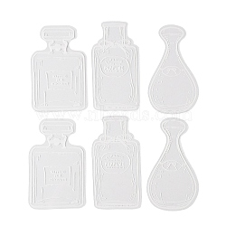 10 Sheets PET Self Adhesive Decorative Stickers, Waterproof Wishing Bottle Decals for DIY Scrapbooking, Clear, 81~84x43~51x0.1mm(DIY-Z028-01C)