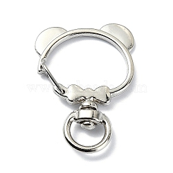 Alloy Swivel Clasps, Bear, Platinum, 3.6x2.65cm(KEYC-Z005-01P)