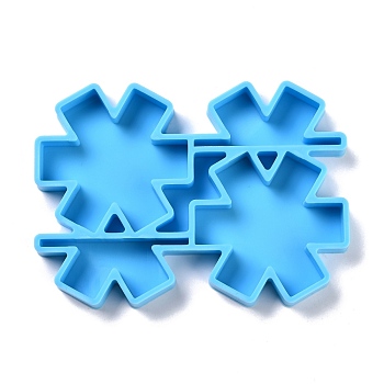 DIY Straw Decoration Silicone Molds, Resin Casting Molds, Clay Craft Mold Tools, Snowflake with Registered Nurse, Blue, 98x116.5x12mm, Inner Diameter: 21x51mm and 51x49.5mm