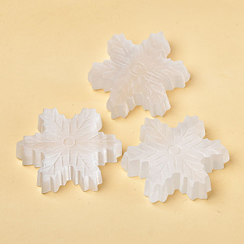 Gesso Christmas Snowflake Carved Figurines, for Home Desktop Decoration, Clear, 44x51x10mm