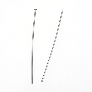 304 Stainless Steel Flat Head Pins, Stainless Steel Color, 40x0.7mm, Head: 1.2mm