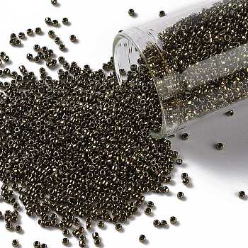 TOHO Round Seed Beads, Japanese Seed Beads, (223) Antique Bronze, 15/0, 1.5mm, Hole: 0.7mm, about 3000pcs/10g