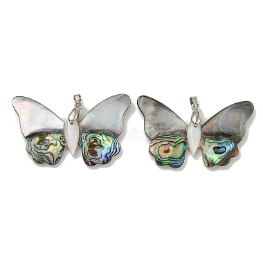 Platinum Butterfly Mixed Shell Big Pendants