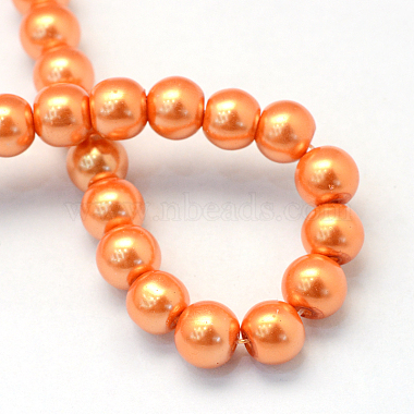 Baking Painted Pearlized Glass Pearl Round Bead Strands(HY-Q330-8mm-36)-4