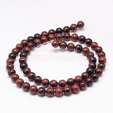 Acajou naturel chapelets de perles en obsidienne(G-K153-B17-4mm)-2