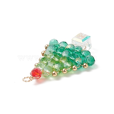 Christmas Theme Glass Seed Beads Pendants(PALLOY-TA00025)-3
