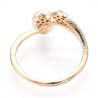Stars Natural Pearl Finger Ring with Cubic Zirconia(PEAR-N020-06K)-3