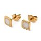 Ion Plating(IP) 304 Stainless Steel Square Stud Earrings(EJEW-C114-06G-02)-2