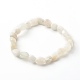 Bracelets extensibles en perles de pierre de lune blanche naturelle pour enfants(X-BJEW-JB06250-02)-1