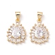 Brass Micro Pave Clear Cubic Zirconia Pendants(KK-Z019-16G)-1