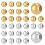 100Pcs 2 Colors Round 925 Sterling Silver Spacer Beads, Golden & Silver, 2mm, Hole: 0.7~1mm, 50pcs/color(STER-ME0001-18)
