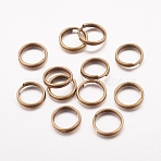 Iron Split Rings, Double Loops Jump Rings, Cadmium Free & Nickel Free & Lead Free, Antique Bronze, 7x1.4mm, about 6.3mm inner diameter, about 12000pcs/1000g(JRDAB7mm-NF)