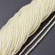 Electroplate Glass Beads Strands, Full Rainbow Plated, Round, Champagne Yellow, 2.5mm, Hole: 0.7mm, about 177pcs/Strand, 14.09 inch(35.8cm)(EGLA-K014-A-FR05)