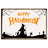 Metal Iron Sign Poster, for Home Wall Decoration, Rectangle, Halloween Themed Pattern, 300x200x2.2mm(AJEW-WH0157-599)