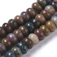 Natural Ocean Jasper Beads Strands, Rondelle, 8x5mm, Hole: 0.7mm, about 76pcs/strand, 15.16 inch(38.5cm)(G-F668-17-B)