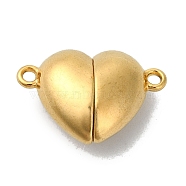 304 Stainless Steel Clasps with Loops, Heart, Real 18K Gold Plated, 16x23.5x9mm, Hole: 1.8mm(STAS-C097-57G)