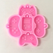 DIY Gamepad Pendant Silicone Mold, Resin Casting Molds, for UV Resin & Epoxy Resin Jewelry Making, Hot Pink, 80x82x7mm(X-SIMO-PW0001-192F)