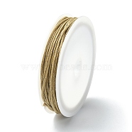6.8M Waxed Cotton Cords, Multi-Ply Round Cord, Macrame Artisan String for Jewelry Making, Dark Goldenrod, 1mm, about 7.44 Yards(6.8m)/Roll(YC-YW0001-03-278)