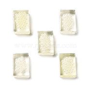 Transparent Acrylic Beads, with ABS Plastic Imitation Pearl, No Hole, Rectangle, Clear, 25x18x11mm(TACR-XCP0001-13)