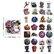 50Pcs Halloween PET Self-Adhesive Picture Stickers, for Water Bottles, Laptop, Luggage, Cup, Computer, Mobile Phone, Skateboard, Guitar Stickers Decor, Mixed Color, 52~53x35~49x0.1mm, 50pcs/set(STIC-C010-29)