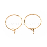 Ion Plating(IP) 316L Surgical Stainless Steel Hoop Earring Findings, Wine Glass Charms Findings, Golden, 20x0.7mm, 21 Gauge(STAS-D164-03G)