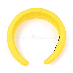 Polyester Sponge Thick Hairbands, for Women Bezel  Hair Accessories, Yellow, 15~40mm, Inner Diameter: 145x120mm(OHAR-O018-03A)
