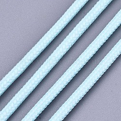 Luminous Polyester Braided Cords, Cyan, 3mm, about 100yard/bundle(91.44m/bundle)(OCOR-T015-01I)