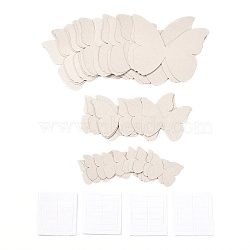 3D Plastic Wall Stickers, with Adhesive Tape, for Home Living Room Bedroom Wall Decorations, Butterfly, Antique White, 23~55x30~70x0.2mm, 48pcs/set(DIY-F077-04B)