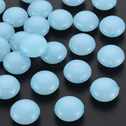 Imitation Jelly Acrylic Beads, Flat Round, Light Sky Blue, 17x9.5mm, Hole: 2mm, about 316pcs/500g(MACR-S373-86-E08)
