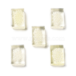 Transparent Acrylic Beads, with ABS Plastic Imitation Pearl, No Hole, Rectangle, Clear, 25x18x11mm(TACR-XCP0001-13)