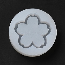 DIY Quicksand Silicone Molds, Resin Casting Molds, for UV Resin, Epoxy Resin Craft Making, Sakura, White, 50.5x12mm, Inner Diameter: 39x39mm(AJEW-A031-03)