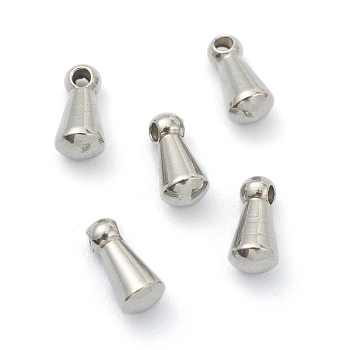 201 Stainless Steel Chain Extender Drop, Teardrop, Stainless Steel Color, 6x3mm, Hole: 0.8mm