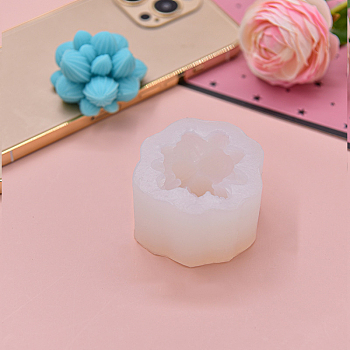 DIY Silicone Candle Molds, for Scented Candle Making, Succulent Plant, White, 5.5x3.4cm