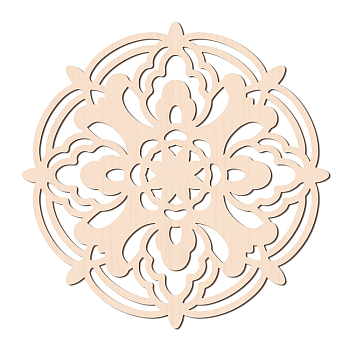 Laser Cut Wooden Wall Sculpture, Torus Wall Art, Home Decor Meditation Symbol, Yoga Hanging Artwork, Flower, Flower Pattern, 310x6mm