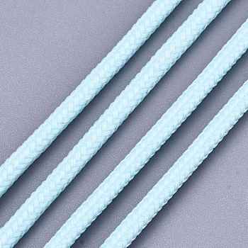 Luminous Polyester Braided Cords, Cyan, 3mm, about 100yard/bundle(91.44m/bundle)