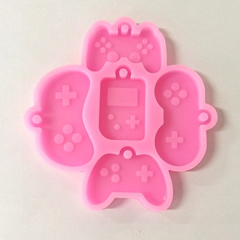 DIY Gamepad Pendant Silicone Mold, Resin Casting Molds, for UV Resin & Epoxy Resin Jewelry Making, Hot Pink, 80x82x7mm