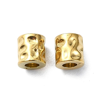 Ion Plating(IP) 304 Stainless Steel Beads, Column, Real 18K Gold Plated, 4x4mm, Hole: 1.6mm