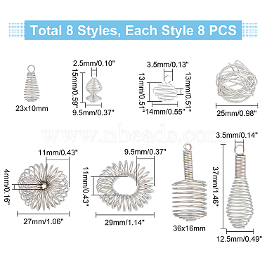 Pandahall Elite 40 pcs 5 style fer creux et 24 pcs 3 style alliage fil perle cage pendentifs(FIND-PH0004-72)-5