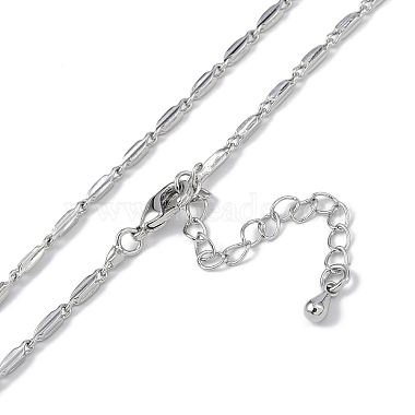 Rack Plating Brass Oval Link Chain Necklaces for Women(NJEW-K382-16A-P)-2