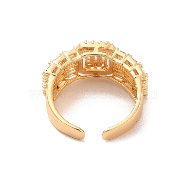 Brass Micro Pave Cubic Zirconia Open Cuff Rings(RJEW-R146-16A-G)-2