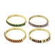 Brass Pave Cubic Zirconia Hinged Bangles for Women(BJEW-B091-05G)-1