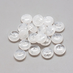 Acrylic Beads, Imitation Gemstone Style, Two Tone Color, Rondelle, White, 10x5.5mm, Hole: 1.6mm(X-OACR-Q99B-AD033)